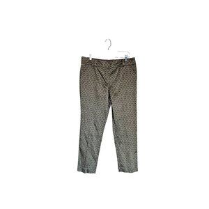 Ann Taylor signature brocade pants gold black metallic size 10 ankle‎